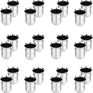 Sanskriti Exports Set of 24 Water Juice Glasses Stainless Steel Full Size Tumblr ? Unique Shape & Design Dining Accessories