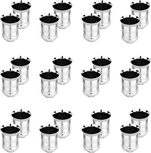 Sanskriti Exports Set of 24 Water Juice Glasses Stainless Steel Full Size Tumblr ? Unique Shape & Design Dining Accessories