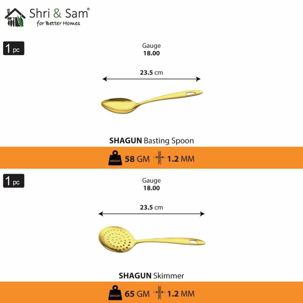 Sanskriti Exports Stainless Steel Shagun Solid Dinner Set (50 Pcs Set Gold) - Image 6