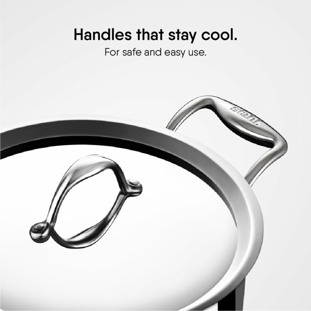 Stahl Artisan Triply Stainless Steel Sauce Pot/Casserole with lid, Induction Pot, Briyani Pot/Handi, 2 L, 18cm - Image 3