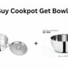 Sanskriti Exports Stainless Steel Cookpot with Lid (Bello)|20CM,3 3L Capacity| Sandwich Bottom for Even Heating |Elegant SS Design Lid|Induction&Gas Stove Compatible|(Buy Cookpot Get SS Bowl B-144-300 Ml)