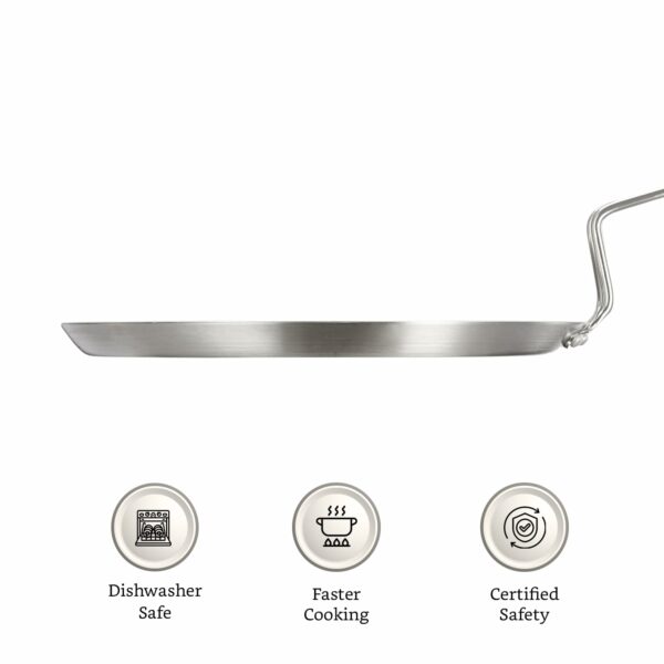 Sanskriti Exports Triply Stainless Steel Tawa 28 cm Diameter with Honeycomb Design (Induction Friendly)