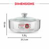 Stainless Steel Insulated Roti Server with Lid, 1.1L, Silver, Indian Kitchenware