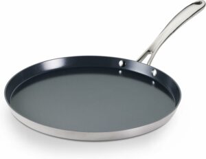 TRAMONTINA Fusao Healthy Triply Ceramic 28cm Dosa Tawa 4mm Thick | Non Toxic (PFAS/PTFE/PFOA Free)| Uttapam Tawa |Roti Tawa |Parantha | Induction Friendly |Stay Cool Handle I 10 Year