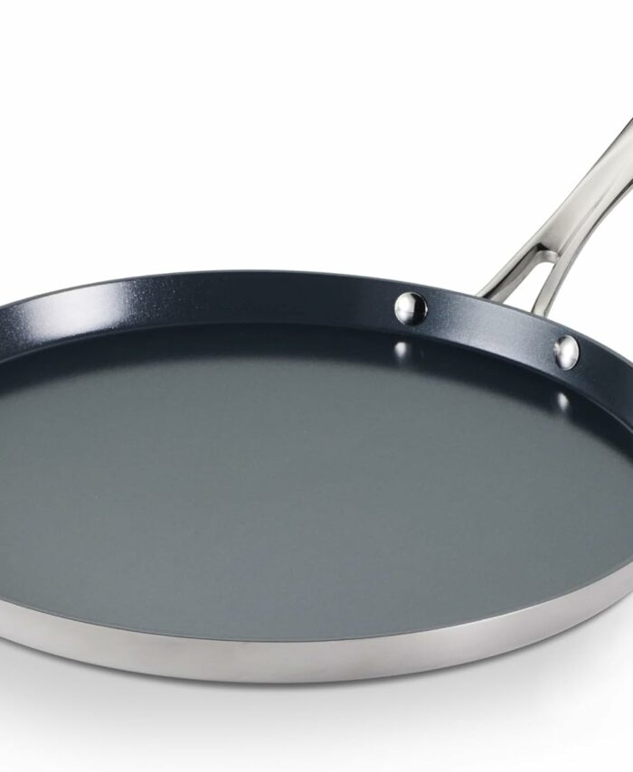 TRAMONTINA Fusao Healthy Triply Ceramic 28cm Dosa Tawa 4mm Thick | Non Toxic (PFAS/PTFE/PFOA Free)| Uttapam Tawa |Roti Tawa |Parantha | Induction Friendly |Stay Cool Handle I 10 Year