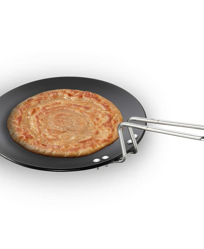 Hawkins Futura 28 cm Tava, Hard Anodised Tawa with Stainless Steel Handle, Black (AT28)