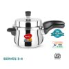 5L Stainless Steel Pressure Cooker with Induction Base and Lid, Silver