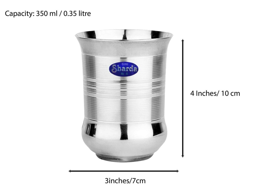 Sanskriti Exports Set of 24 Water Juice Glasses Stainless Steel Full Size Tumblr ? Unique Shape & Design Dining Accessories - Image 4