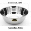 Sanskriti Exports Stainless Steel Mixing/Serving Bowls Set of 3 (2L, 3L, 4L) for Indian Kitchenware - Image 5