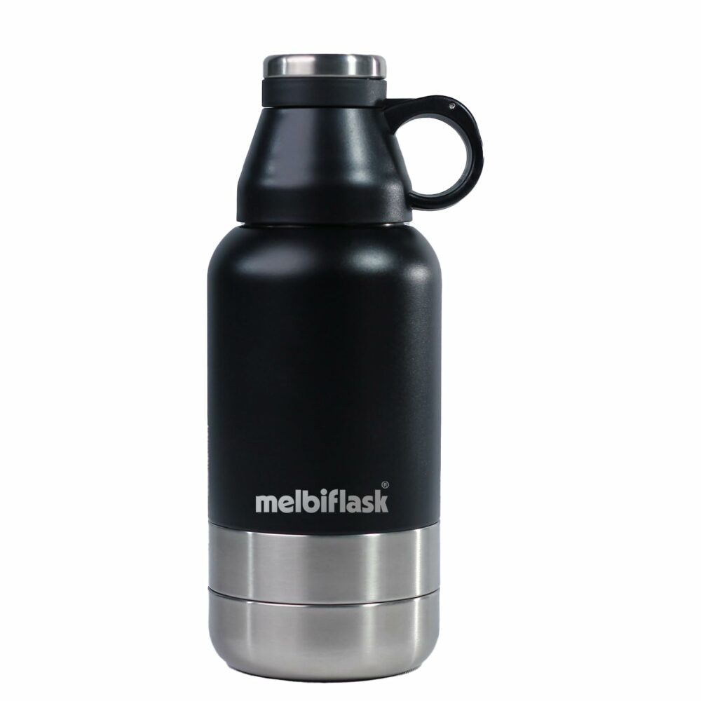 Sanskriti Exports 3-in-1 Flask with Storage Bowls| Vacuum Flask |Sanskriti Exports Water Bottle | Thermosteel Insulated Flask | 1 Litre | Hot&Cold Water,Coffee,Tea,Milk,Soup