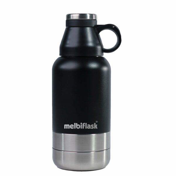 Sanskriti Exports 3-in-1 Flask with Storage Bowls| Vacuum Flask |Sanskriti Exports Water Bottle | Thermosteel Insulated Flask | 1 Litre | Hot&Cold Water,Coffee,Tea,Milk,Soup