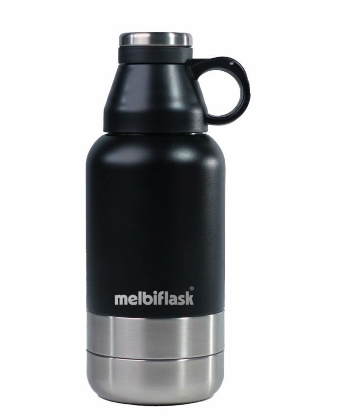 Sanskriti Exports 3-in-1 Flask with Storage Bowls| Vacuum Flask |Sanskriti Exports Water Bottle | Thermosteel Insulated Flask | 1 Litre | Hot&Cold Water,Coffee,Tea,Milk,Soup