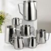 Sanskriti Exports? 1.5 Litre Stainless Steel Milk Frothing Jug | Durable Latte Art & Coffee Pitcher for Home and Caf? | Rust-Resistant, Non-Toxic, Multipurpose for Coffee, Tea, Milk, Beer