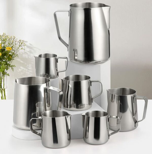 Sanskriti Exports? 1.5 Litre Stainless Steel Milk Frothing Jug | Durable Latte Art & Coffee Pitcher for Home and Caf? | Rust-Resistant, Non-Toxic, Multipurpose for Coffee, Tea, Milk, Beer
