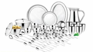 Sanskriti Exports Amaira Premium Stainless Steel Dinner Set Heavy Body- 42pcs