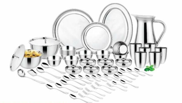 Sanskriti Exports Amaira Premium Stainless Steel Dinner Set Heavy Body- 42pcs