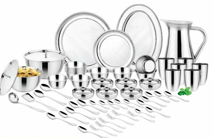 Sanskriti Exports Amaira Premium Stainless Steel Dinner Set Heavy Body- 42pcs
