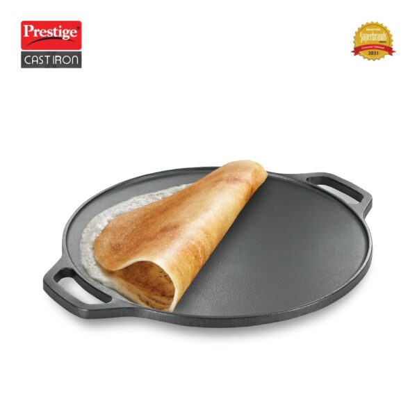 Prestige 30 cm Cast Iron Dosa Tawa|Super Durable|Retains Heat for Long|10 Years Warranty