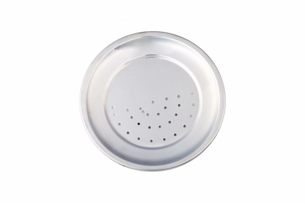Sanskriti Exports Stainless Steel Rice Pot/Rice Strainer/Pongal Pot/Gundu/Cooker/Handi with Lid Vadi Plate and Ladle/Spoon, 3 Litres - Image 4