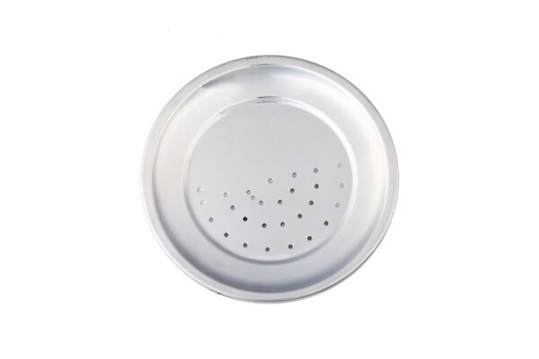Sanskriti Exports Stainless Steel Rice Pot/Rice Strainer/Pongal Pot/Gundu/Cooker/Handi with Lid Vadi Plate and Ladle/Spoon, 3 Litres