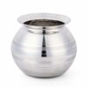 Sanskriti Exports Stainless Steel Rice Pot with Lid, Strainer, Pongal Cooker, Handi - 3 Litres, Set of 4 with Vadi Plate and Ladle/Spoon - Image 3