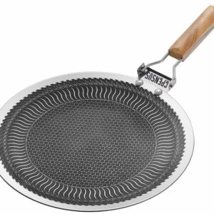 Sanskriti Exports Tawa Non Stick 2.8mm Thick Triply Stainless Steel Tava for Roti Honeycomb Tawa Cookware Foldable Handle Scratch Resistance with Induction Base 30 CM