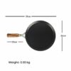 Indus Valley 26cm Stainless Steel Tawa for Dosa and Chapathi with Wooden Handle - Induction Friendly - Pre-Seasoned - Toxin-Free - 1.02kg - Image 3