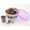 Stainless Steel Masala Box Set of 4 with Lid, Indian Kitchenware Spice Box, Multicolor