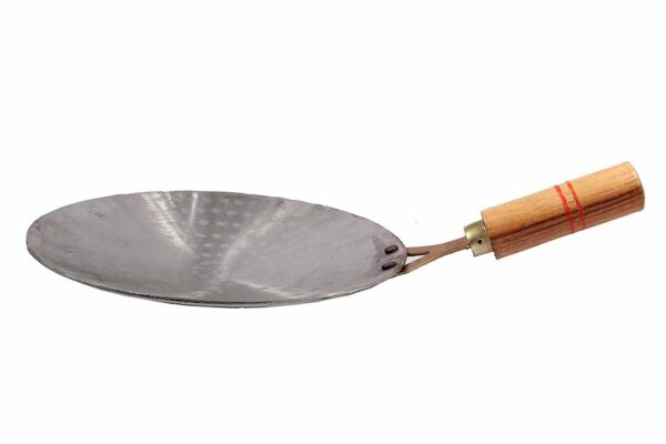 Sanskriti Exports Pure Iron Tawa Heavy Base for Roti/Chapati with Wooden Handle Roti