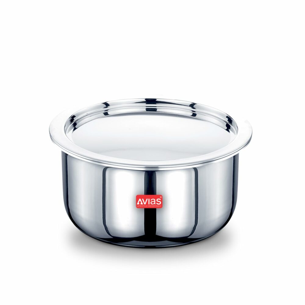Sanskriti Exports Triply Tope with Lid | 5 Years Warranty | 14 cm Stainless Steel Tope, Bhaguna, Induction Base, 3 Layered Induction Cookware, 2 5mm Thickness, Triply Tope with Lid, 1