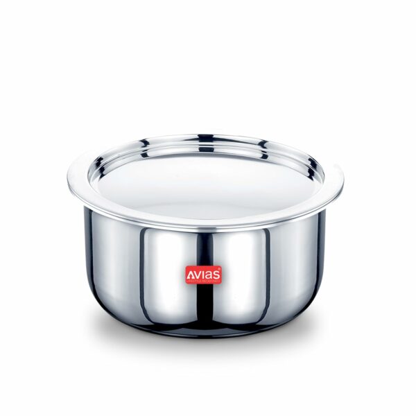 Sanskriti Exports Triply Tope with Lid | 5 Years Warranty | 14 cm Stainless Steel Tope, Bhaguna, Induction Base, 3 Layered Induction Cookware, 2 5mm Thickness, Triply Tope with Lid, 1