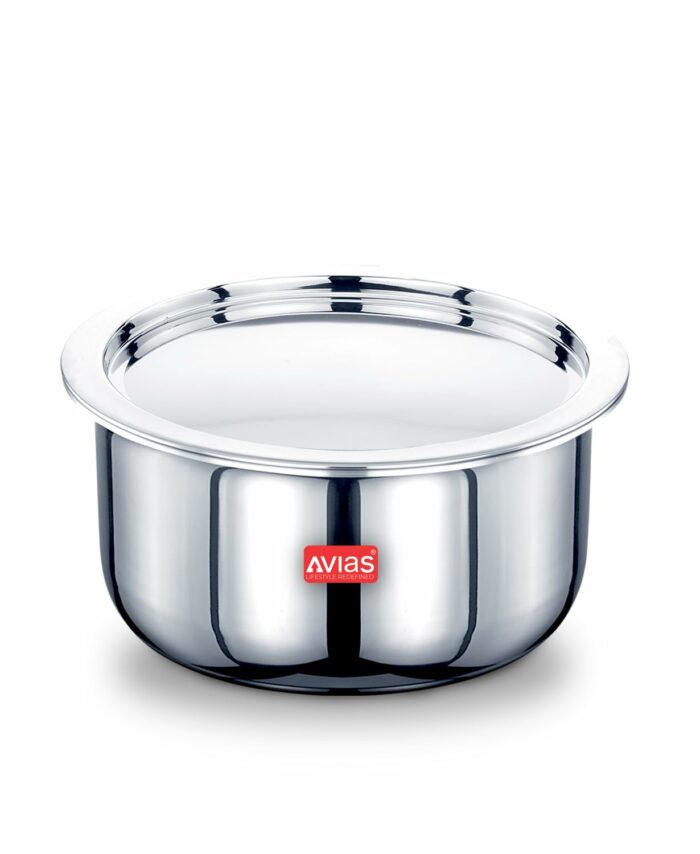 Sanskriti Exports Triply Tope with Lid | 5 Years Warranty | 14 cm Stainless Steel Tope, Bhaguna, Induction Base, 3 Layered Induction Cookware, 2 5mm Thickness, Triply Tope with Lid, 1