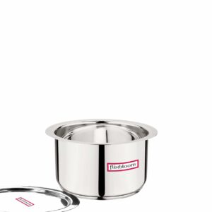 Sanskriti Exports 7 Litre Stainless Steel TriPly (S A S)-Bottom Thick Guage Induction Base | LPG Friendly Kitchen Cookware Utensil Deep Pot/Patila/Bhagona/Tope with LID