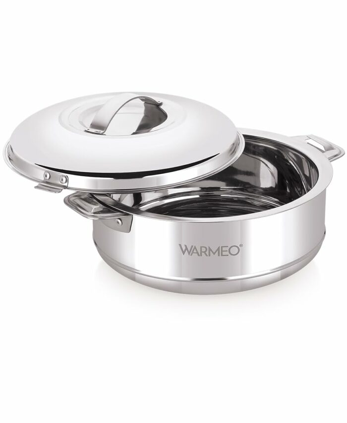 Sanskriti Exports Steam Insulated Stainless Steel Casseroles| Easy to Carry Hot Boxes for Kitchen | Hot Food, Easy to Store| Silver|5 Liter