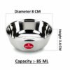 Sanskriti Exports Compact Stainless Steel Chutney & Sauce Bowl Set ? 85ML (Pack of 6) | Everyday Essential