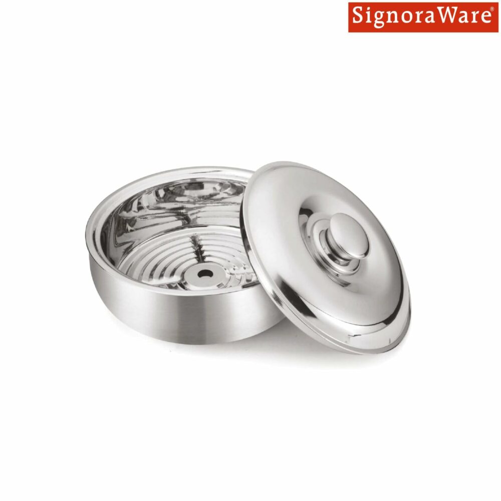 SignoraWare Stainless Steel Roti Server Casserole with Coaster | Retain Heat & Freshness | Perfect for Family Meal & Gatherings | Ideal for Serving and Storing chapattis or flatbread (1 LTR | Steel) - Image 2