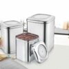 Sanskriti Exports Stainless Steel Kitchen Storage Square Tin with See-Through Lid ? Durable Food Storage Container for Spices, Snacks, Tea, and Dry Ingredients (5.0 Litres)
