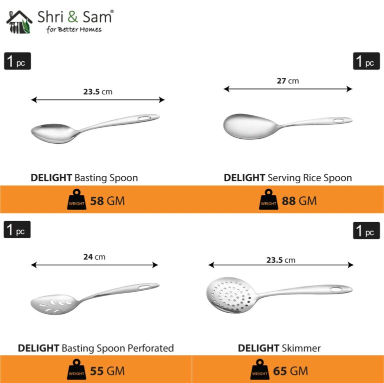 Sanskriti Exports Stainless Steel Delight Solid Dinner Set, 101 Pieces