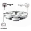 Sanskriti Exports Stainless Steel Non Stick Idli Maker with 2 Plates for Pressure Cooker and Kadai - Image 2