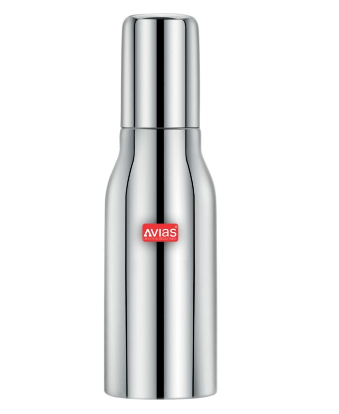Sanskriti Exports Ezee Stainless Steel Oil Pot with Lid, 500 ml Container, Air Tight Spill Proof Oil Dispenser, Vinegar Dispenser Set of 1, Leak Proof Pourer, Oil Can 500ml