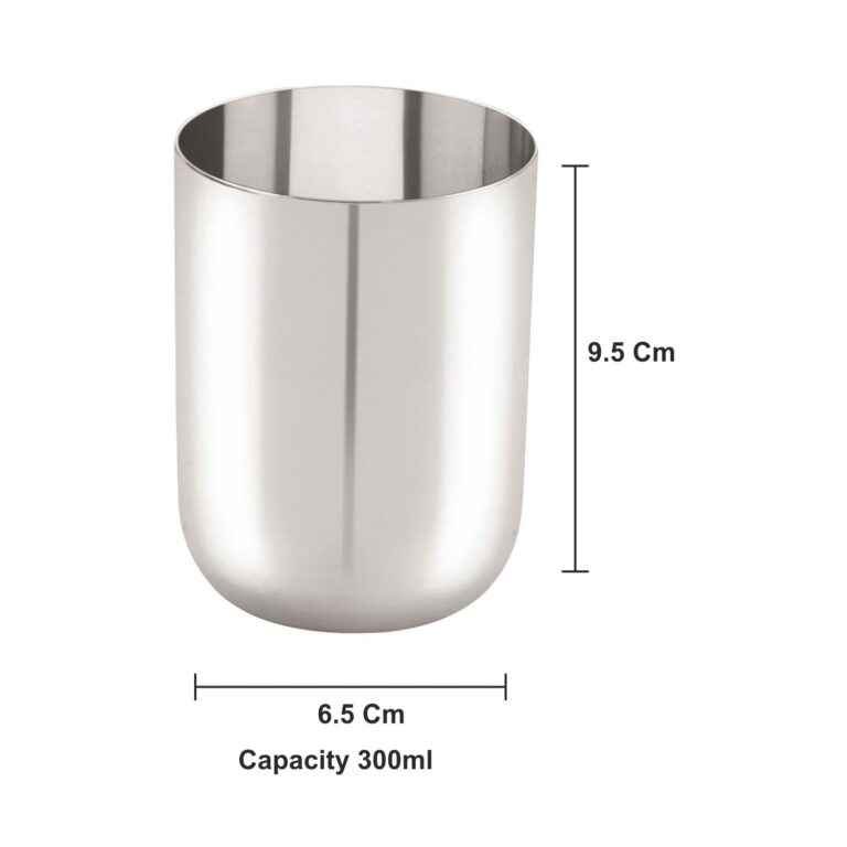 Sanskriti Exports Stainless Steel 7 22G PRM Royal Glass, 300 ml, Silver