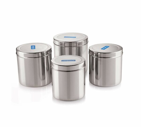 Sanskriti Exports Stainless Steel Silver 22 Gauge Deep Dabba/Storage Container 1400 ml, 1 Pcs, Ideal for Storing Grains, Snacks, Leftovers, Perfect for Daily Use, Easy to Clean.