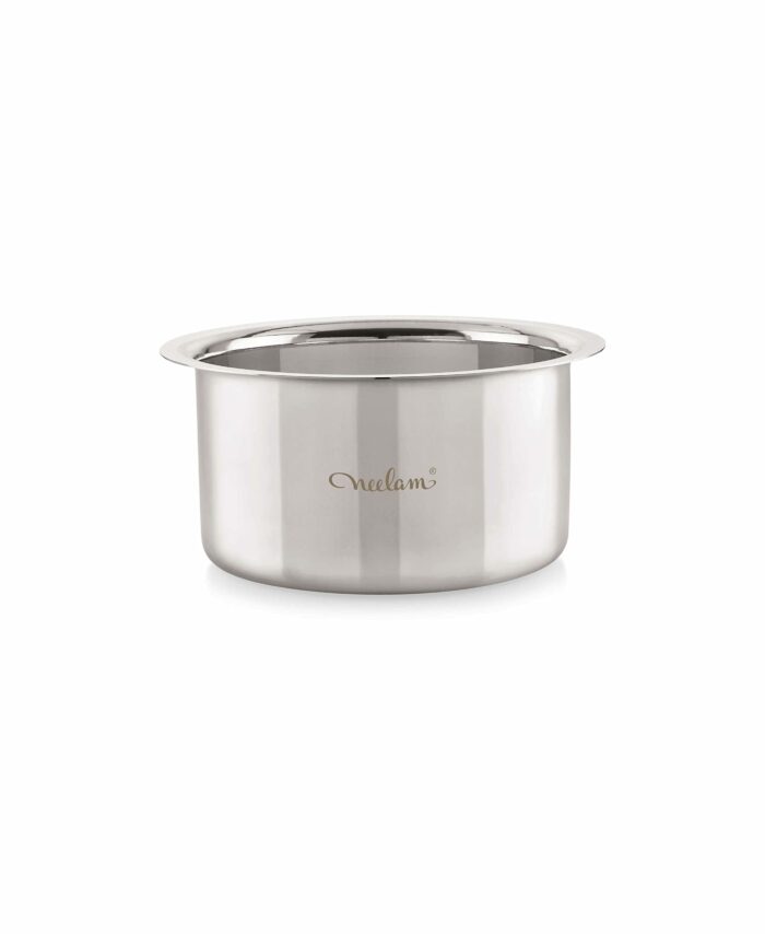Sanskriti Exports Stainless Steel 12 22 Gauge Flat Bottom Tope, 1950 ml, Silver Durable Cookware for Efficient Boiling, Steaming, Cooking with Superior Heat Retention & Long-Lasting Performance