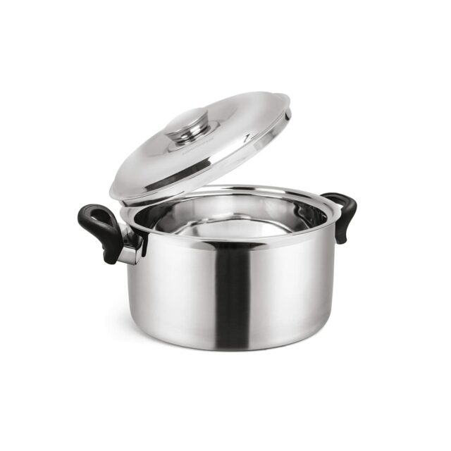SignoraWare Therma Casserole with Handles Straight Shape Insulated Stainless Steel, Insulated Thermal Serving Bowl, Elegant Hot Pot Food Warmer/Cooler for Long Duration, 1000ml, Set of 1, Silver