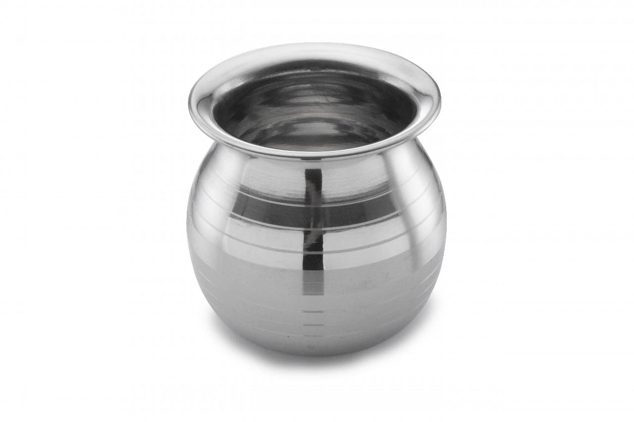 Sanskriti Exports Heavy Stainless Steel Water Storage Lota/Kalash/Chambu/Tumbler for Pooja/Pongal/Marriage/Karvachauth, Silver (Big-650ML)