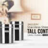 Sanskriti Exports Stainless Steel Tall Container, Ubha Dabba (Set of 2) (Dia_19, Height_ 21Cm, Capacity_ 4.8 Litre, Silver)