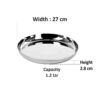 Sanskriti Exports Stainless Steel Dinner Plate | Sanskriti Exports Plate | Thali Apple Shape Set of 4 Plates (Diamm. 27 Cms)