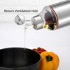 Sanskriti Exports Stainless Steel Oil Dispenser with Nozzle, 1 Litre Capacity, Set of 2, Cooking Oil Container with Handle - Image 6