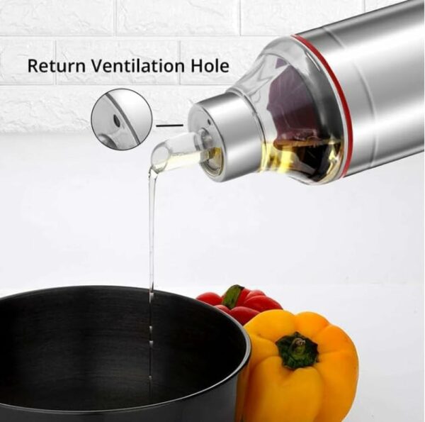 Sanskriti Exports Stainless Steel Oil Dispenser with Nozzle 1 Litre (1000 ml), Pack of 02 | Oil Can | Oil Pourer | Oil Pot | Oil Bottle | Cooking Oil Container with Handle - Image 6