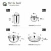 Stainless Steel Thali Set with Lid for Pooja Decor